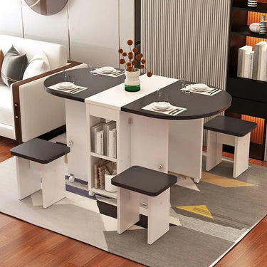 Compact Retractable Folding Dining Table Set - InspiredGrabs.com